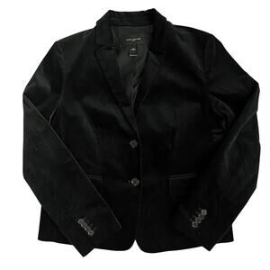 Ann Taylor Factory Black Velvet Blazer Women’s Size 14 Stretch Classic